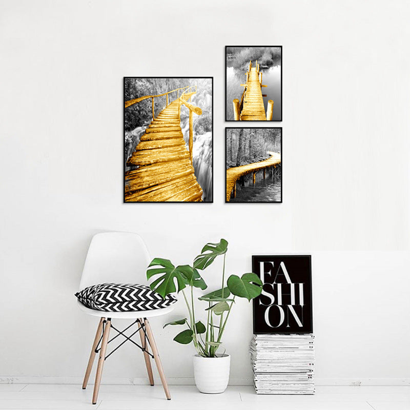 Nordic Yellow Wooden Bridge Posters