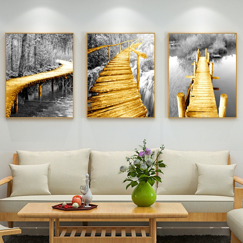 Nordic Yellow Wooden Bridge Posters