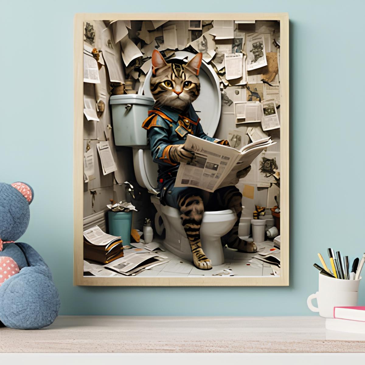 Funny Animal Poster For Bathroom Wall