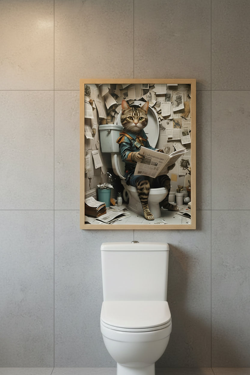 Cat on the toilet poster