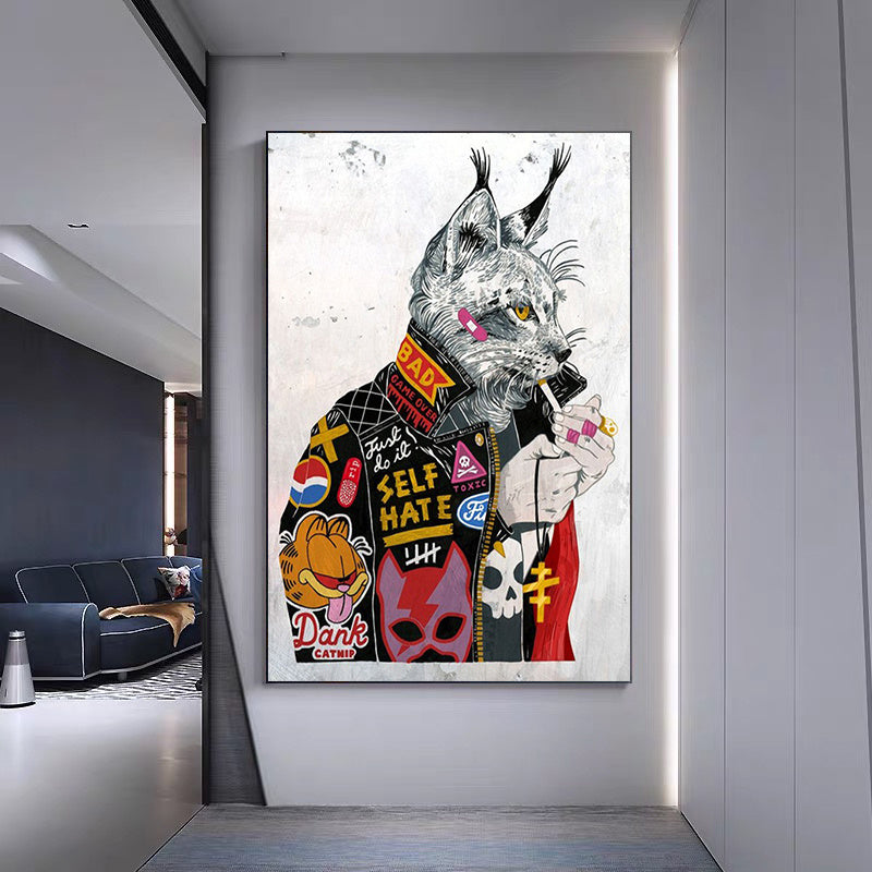 Smoking Cat Graffiti Wall Poster