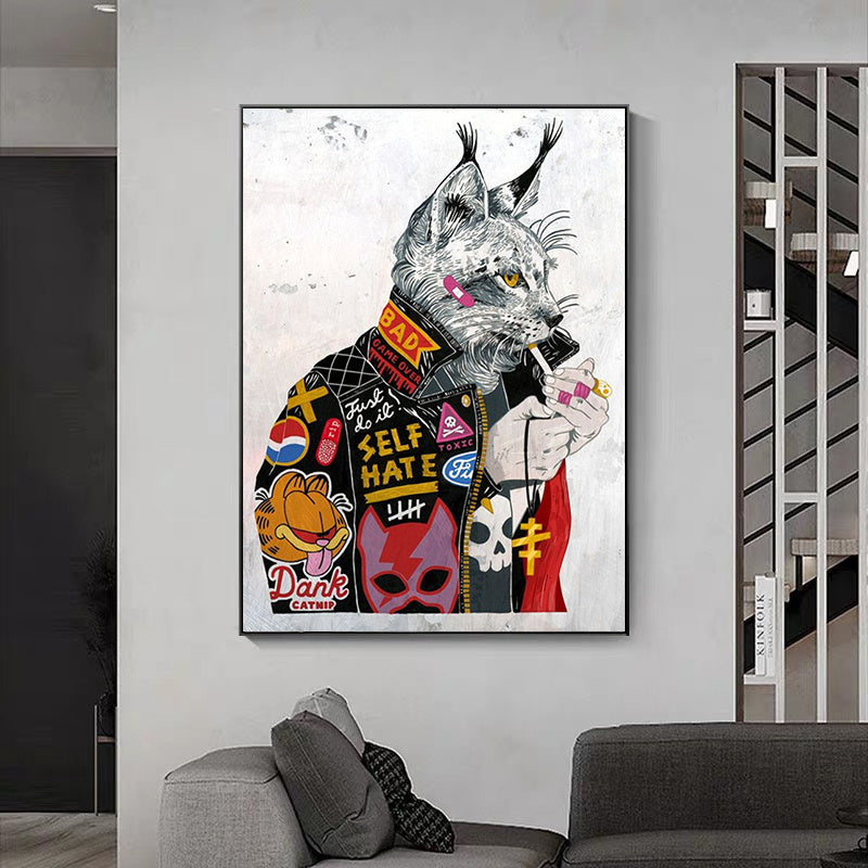 Smoking Cat Graffiti Wall Poster