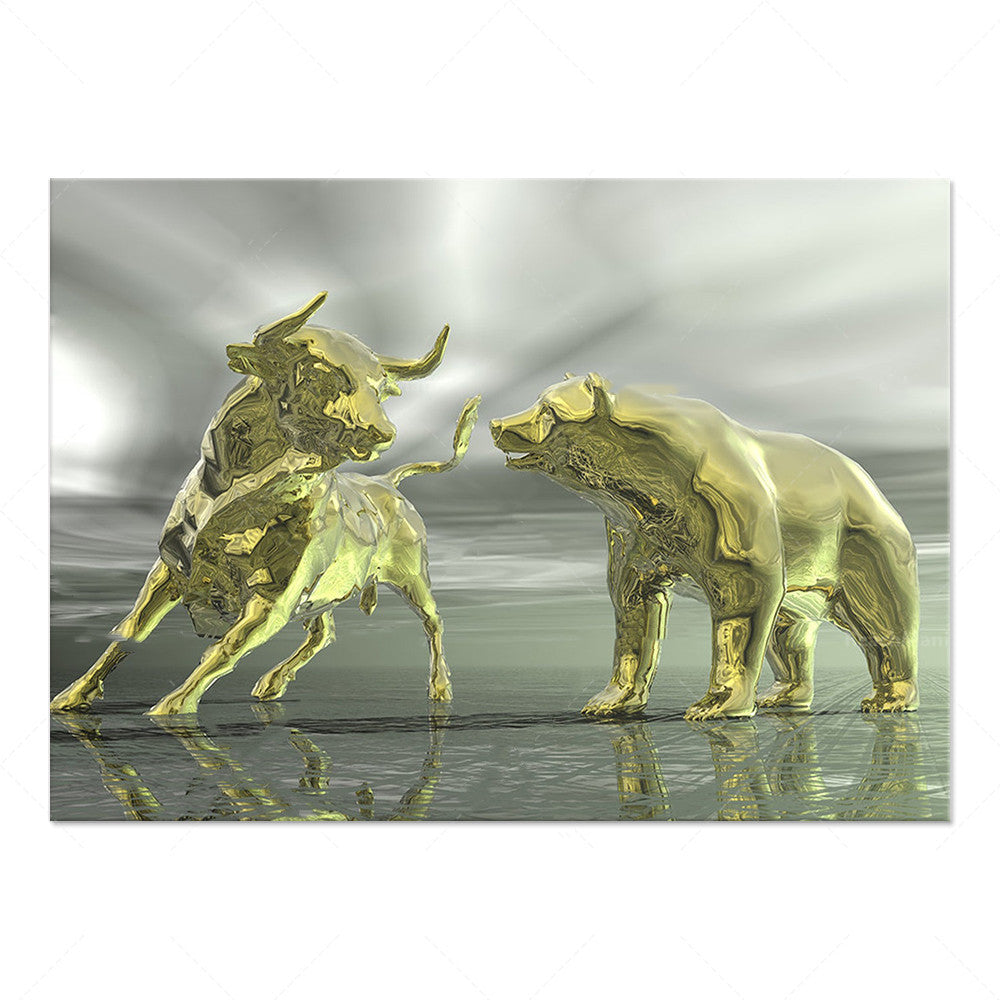 Bear Bull Wall Poster
