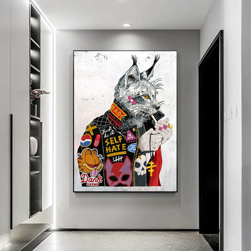 Smoking Cat Graffiti Wall Poster