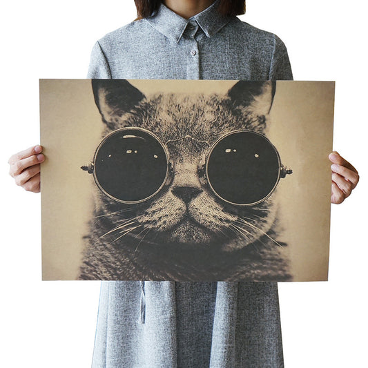 Cat Vintage Paper Poster