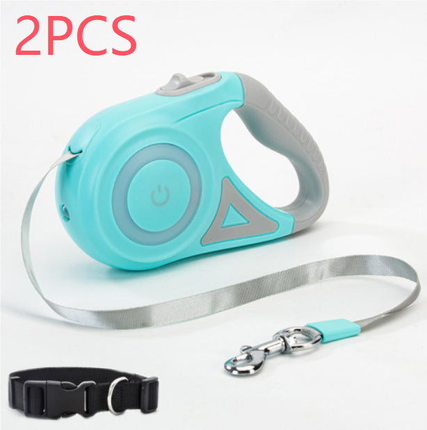 Retractable Dog Leash in green