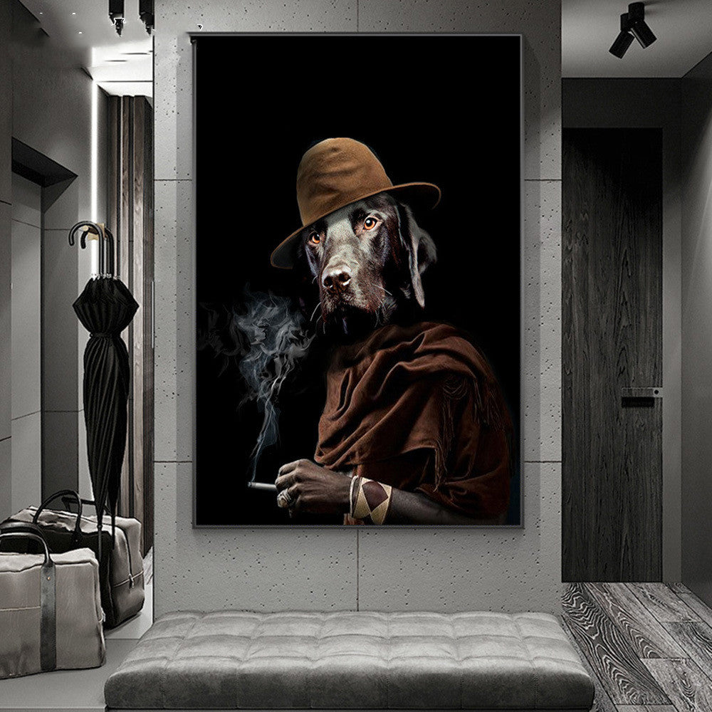 Smoking Dog Poster