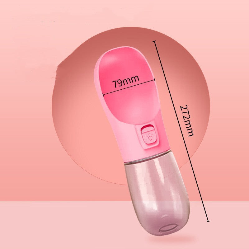 Portable Pet Water Bottle in pink
