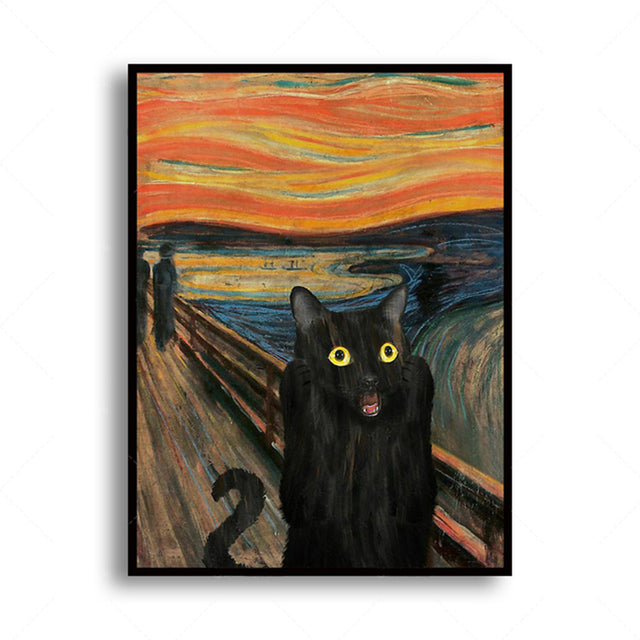 Black Cat Portrait Imitating The Scream – FOXFROST