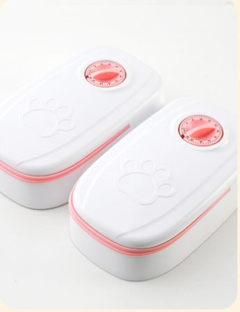 Gravity Pet Feeder & Water Dispenser in pink