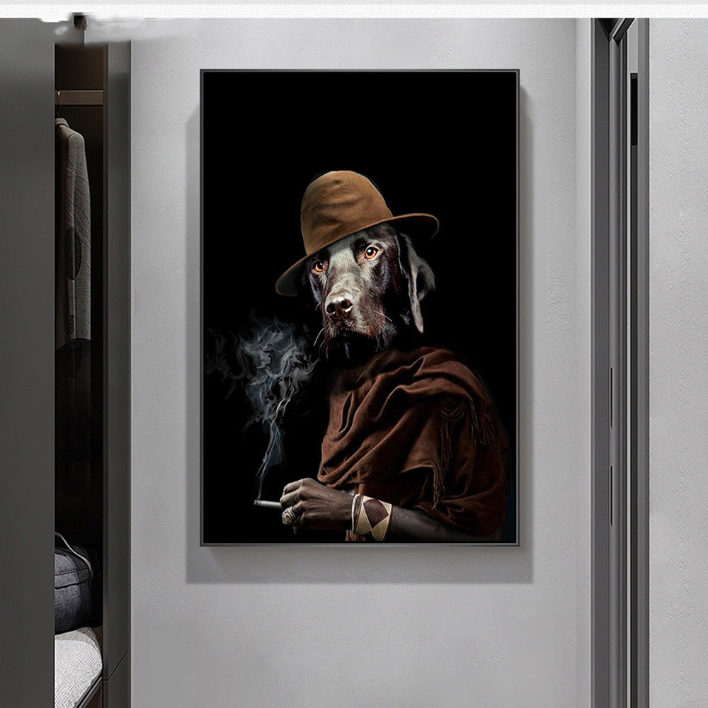 Smoking Dog Poster