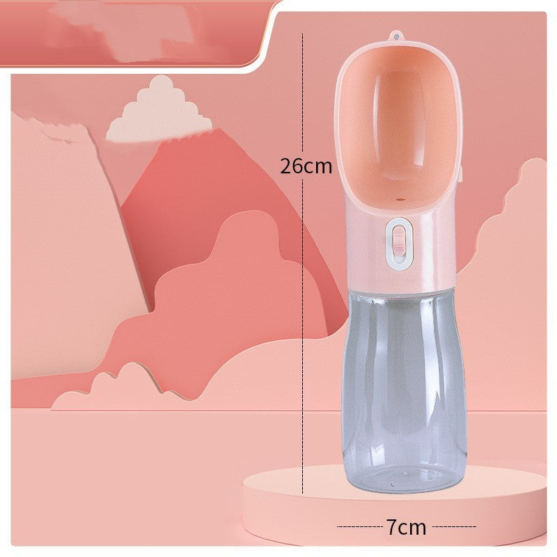 Portable Pet Water Bottle in pink