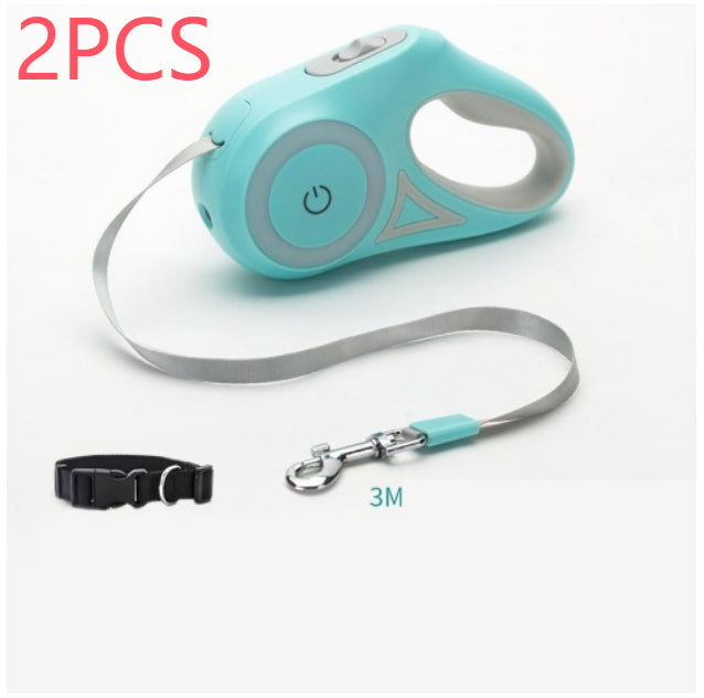 Retractable Dog Leash in green