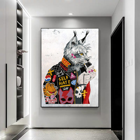 Smoking Cat Graffiti Wall Poster