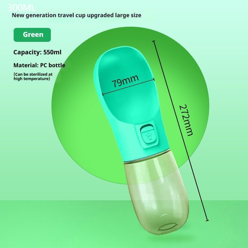 Portable Pet Water Bottle in green